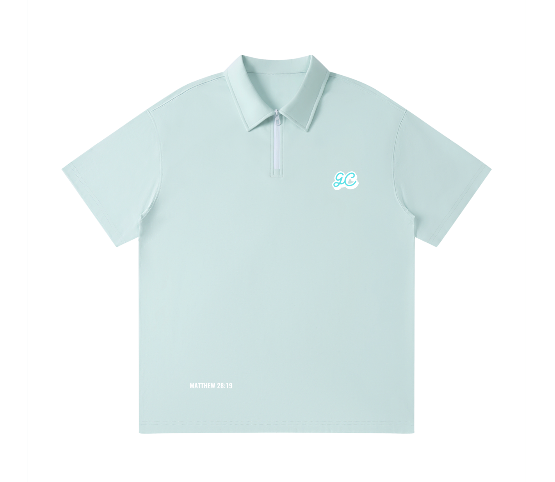 BLUE ZIP POLO SHIRT